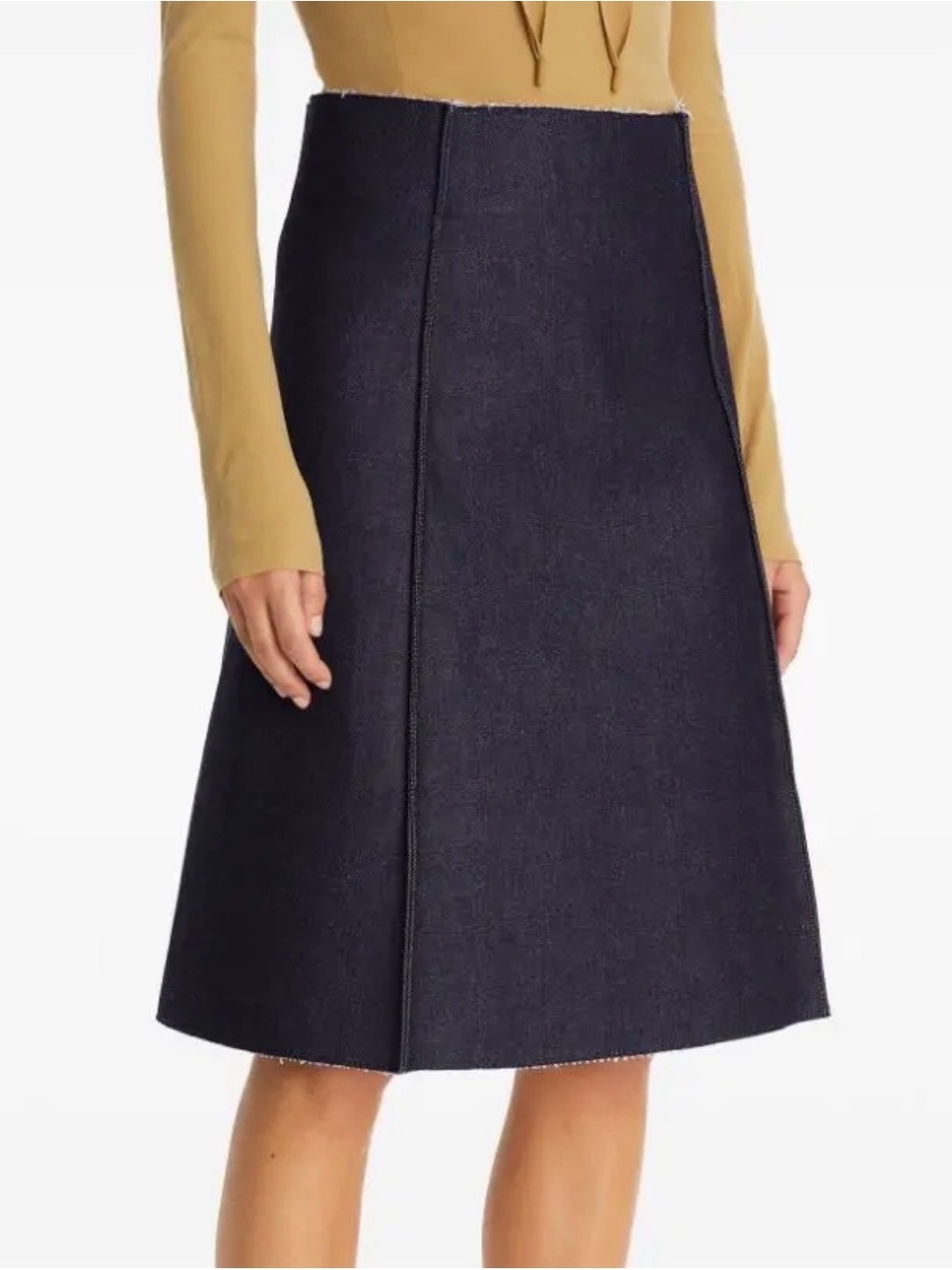 Tory Burch Dark Indigo A‑Line Denim Skirt